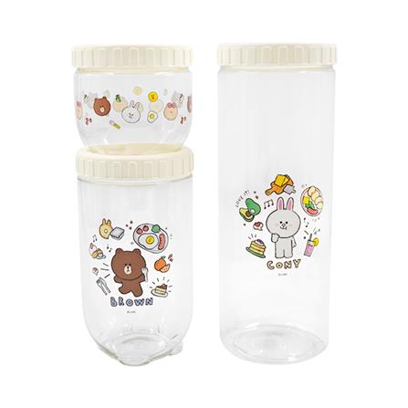 ชุดขวดโหลฝาเกลียว LOCKNLOCK LINE FRIEND INL301S002LF สีขาว/ใส 3 ชิ้น_1