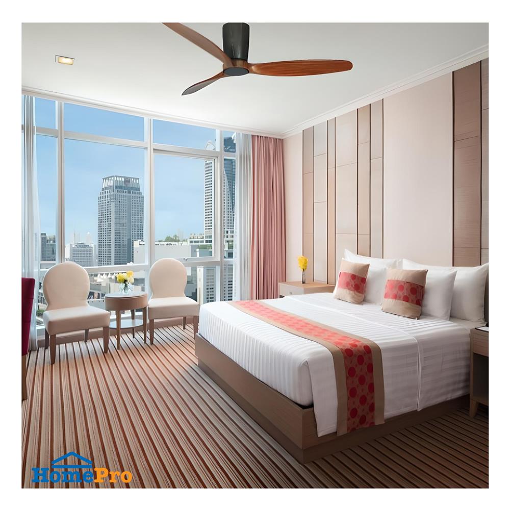 พัดลมไม่มีโคมไฟ MR.KEN 25-01977 52 นิ้ว สีดำ/น้ำตาลเข้ม