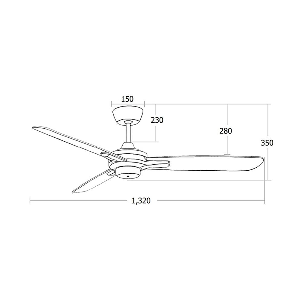พัดลมไม่มีโคมไฟ MR.KEN 25-01729 52 นิ้ว สีเทา