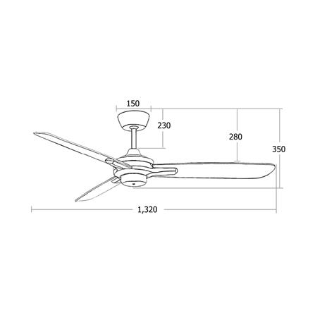 พัดลมไม่มีโคมไฟ MR.KEN 25-01729 52 นิ้ว สีเทา_4
