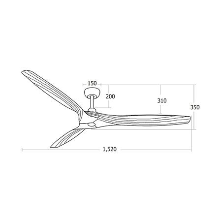 พัดลมไม่มีโคมไฟ MR.KEN 25-01731 60 นิ้ว สีขาว/น้ำตาล_4