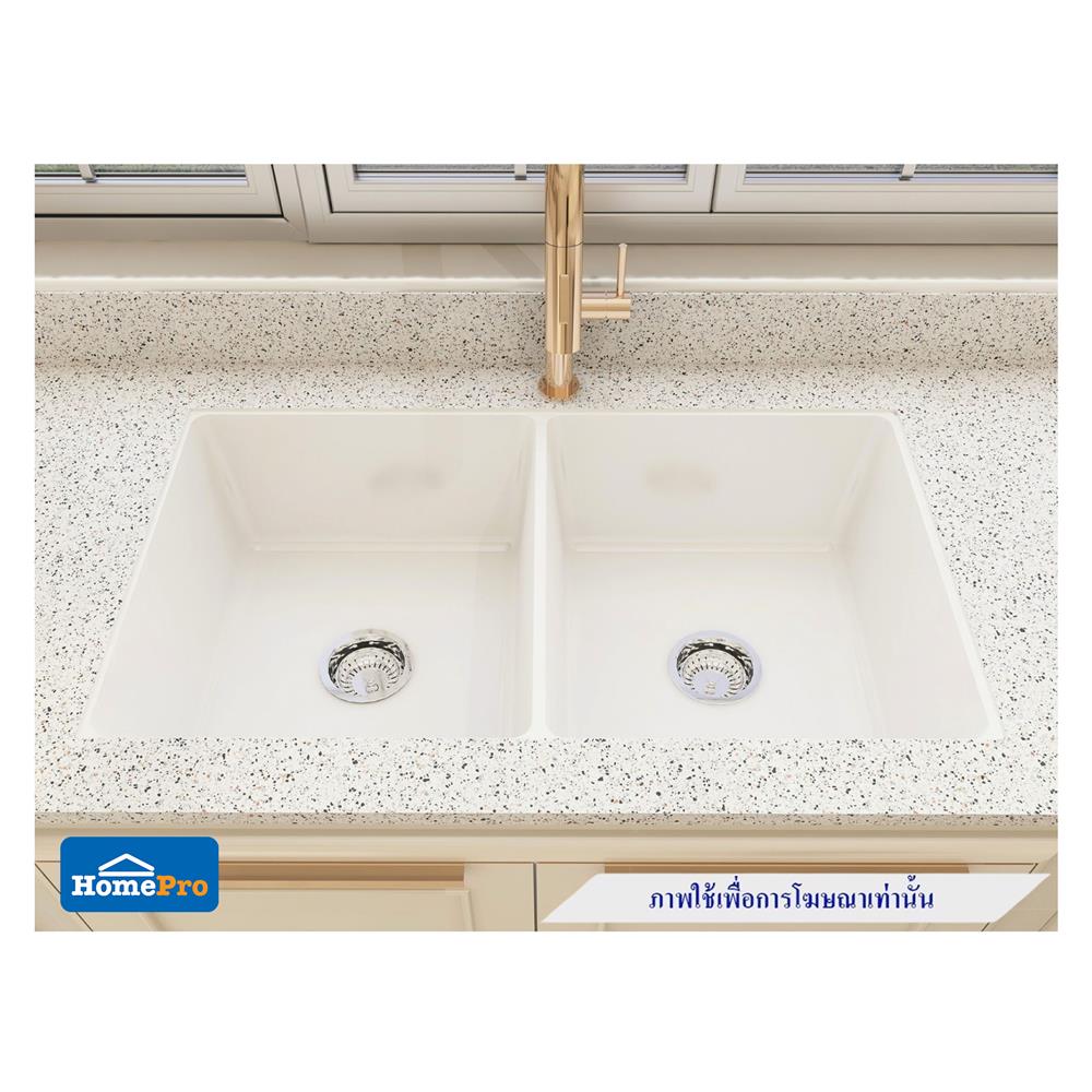 ซิงค์ฝัง 2 หลุม TECNOPLUS TNP 838457 C สีขาว