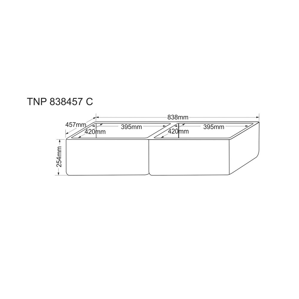 ซิงค์ฝัง 2 หลุม TECNOPLUS TNP 838457 C สีขาว