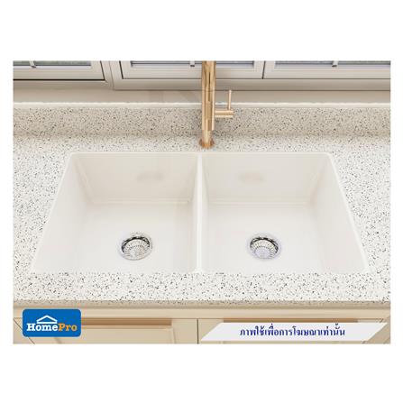 ซิงค์ฝัง 2 หลุม TECNOPLUS TNP 838457 C สีขาว_4