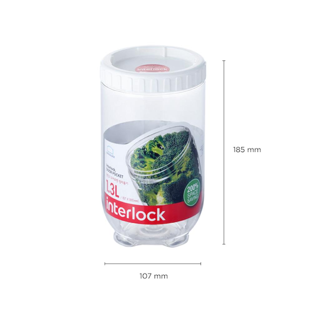 ขวดโหล PET ฝาเกลียว LOCKNLOCK INTERLOCK INL402W 1.3 ลิตร สีขาว/ใส