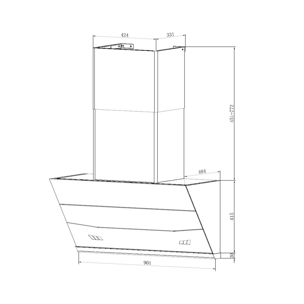 เครื่องดูดควันกระโจม TECNOPLUS TNP HD SLOPE 3 90 ซม.
