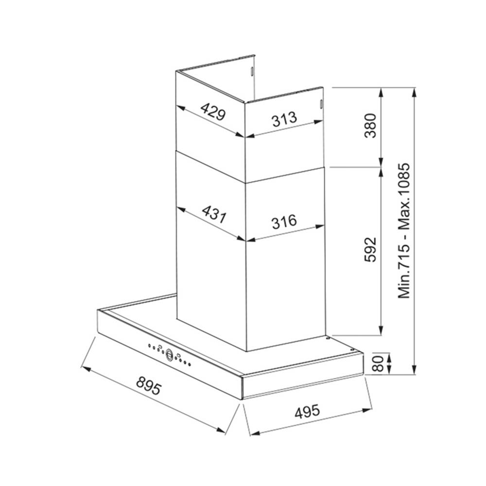 เครื่องดูดควันกระโจม FRANKE FT966NX 90 ซม.