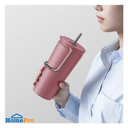 แก้วน้ำสุญญากาศพร้อมหลอด LOCKNLOCK TUMBLER 540 มล. สีชมพู_1