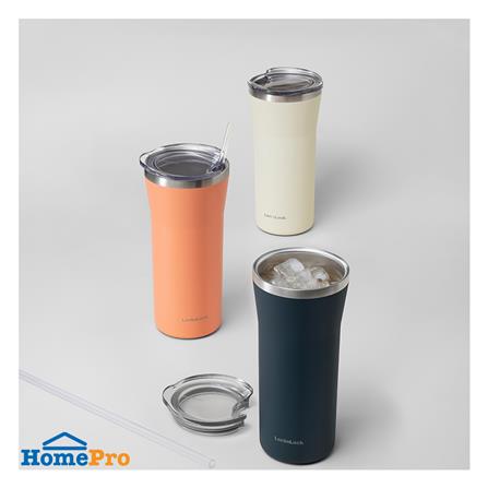 แก้วน้ำสุญญากาศ LOCKNLOCK DAILY ESSENTIAL YRED 0.87 ลิตร สีส้ม_1