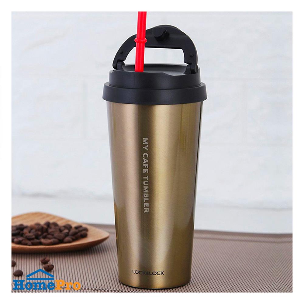 กระติกสุญญากาศ LOCKNLOCK CLIP TUMBLER 0.54 ลิตร สีทอง