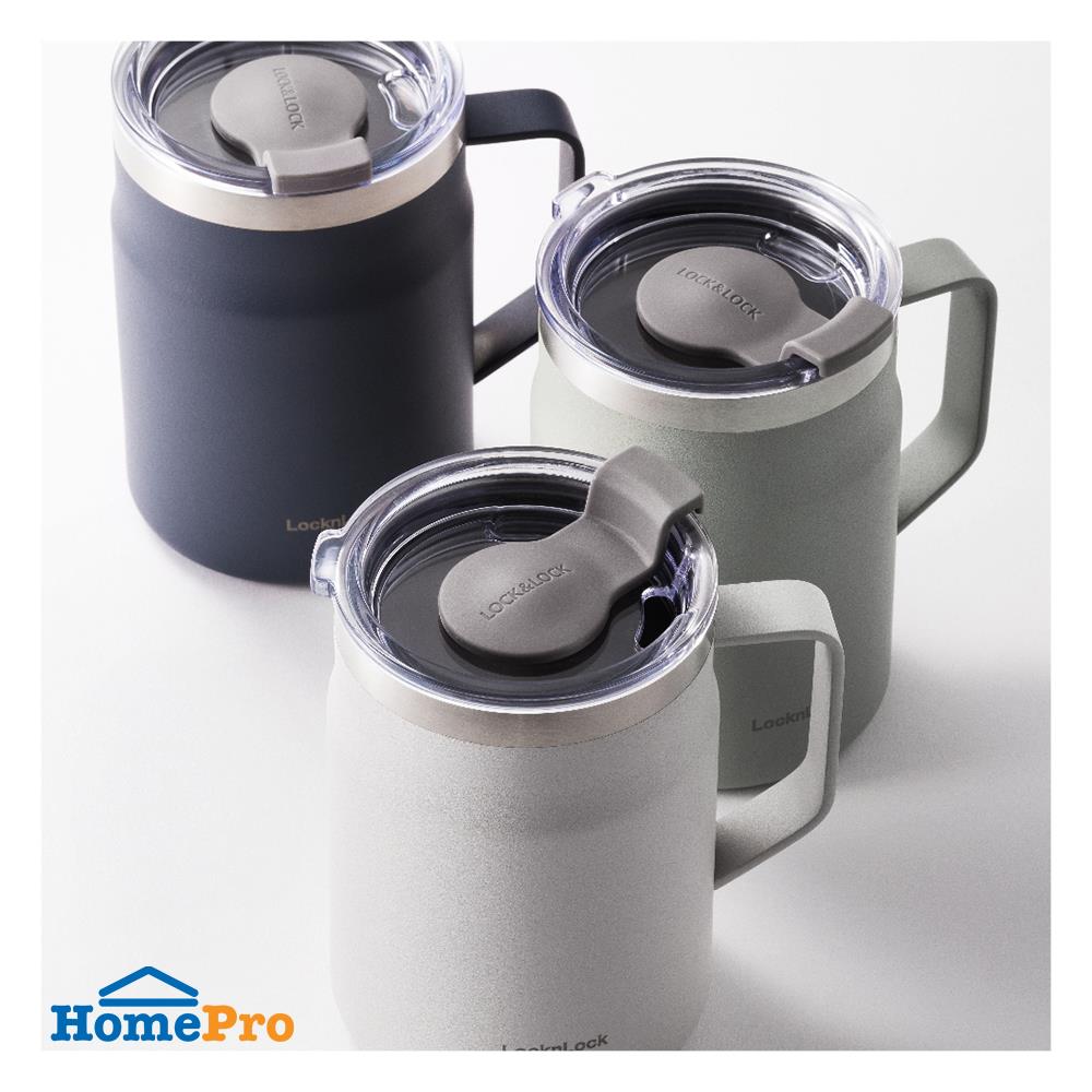 กระติกสุญญากาศ LOCKNLOCK METRO MUG 475 มล. สีขาว