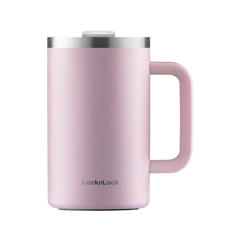แก้วน้ำสุญญากาศ LOCKNLOCK FLAT TABLE MUG 0.73 ลิตร สีม่วง