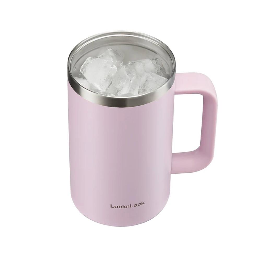 แก้วน้ำสุญญากาศ LOCKNLOCK FLAT TABLE MUG 0.73 ลิตร สีม่วง
