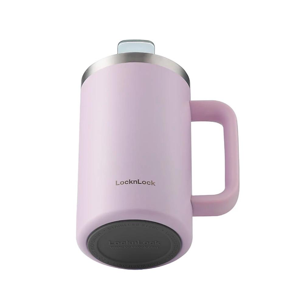 แก้วน้ำสุญญากาศ LOCKNLOCK FLAT TABLE MUG 0.73 ลิตร สีม่วง