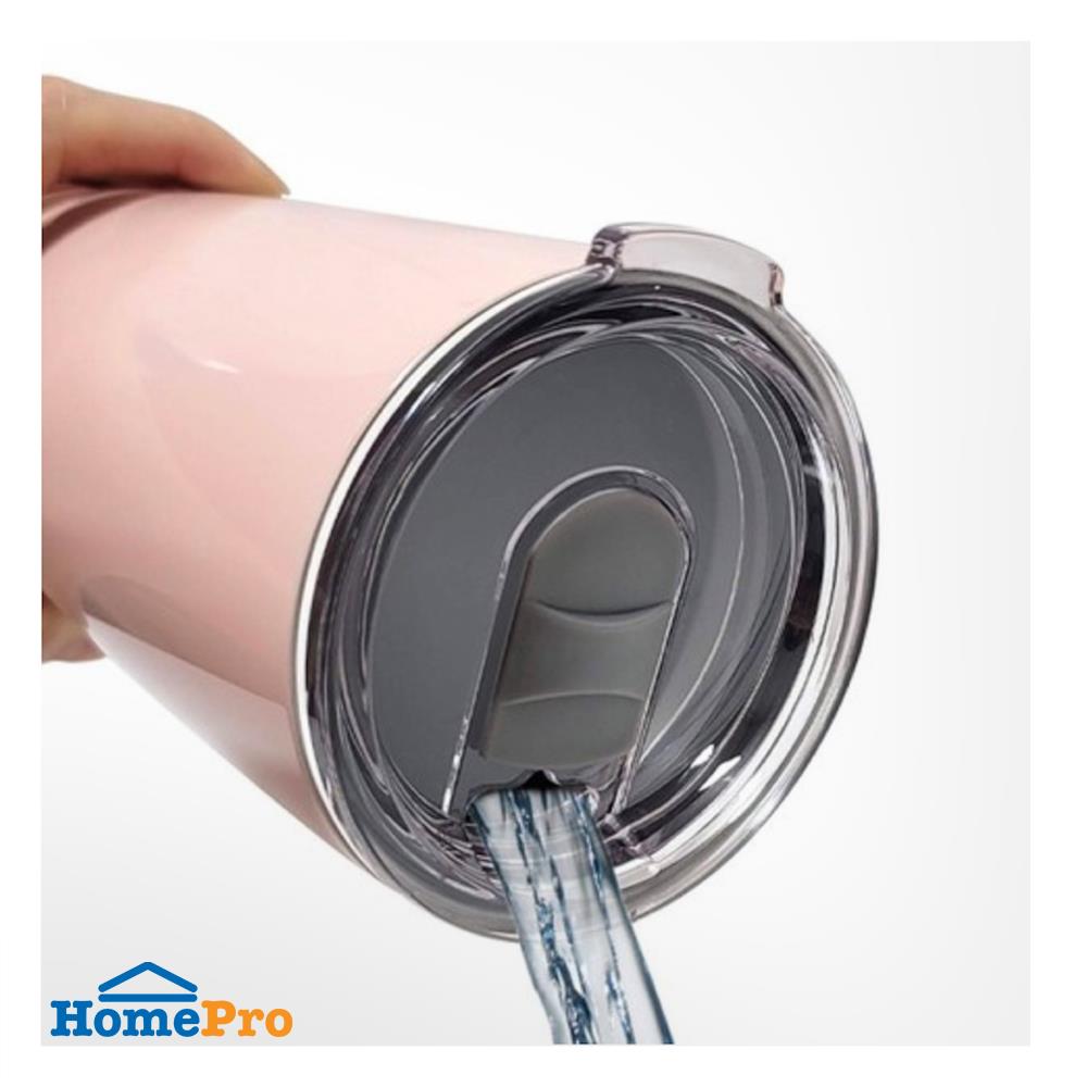 แก้วน้ำสุญญากาศ LOCKNLOCK EASYTABLE 500 มล. สีชมพู