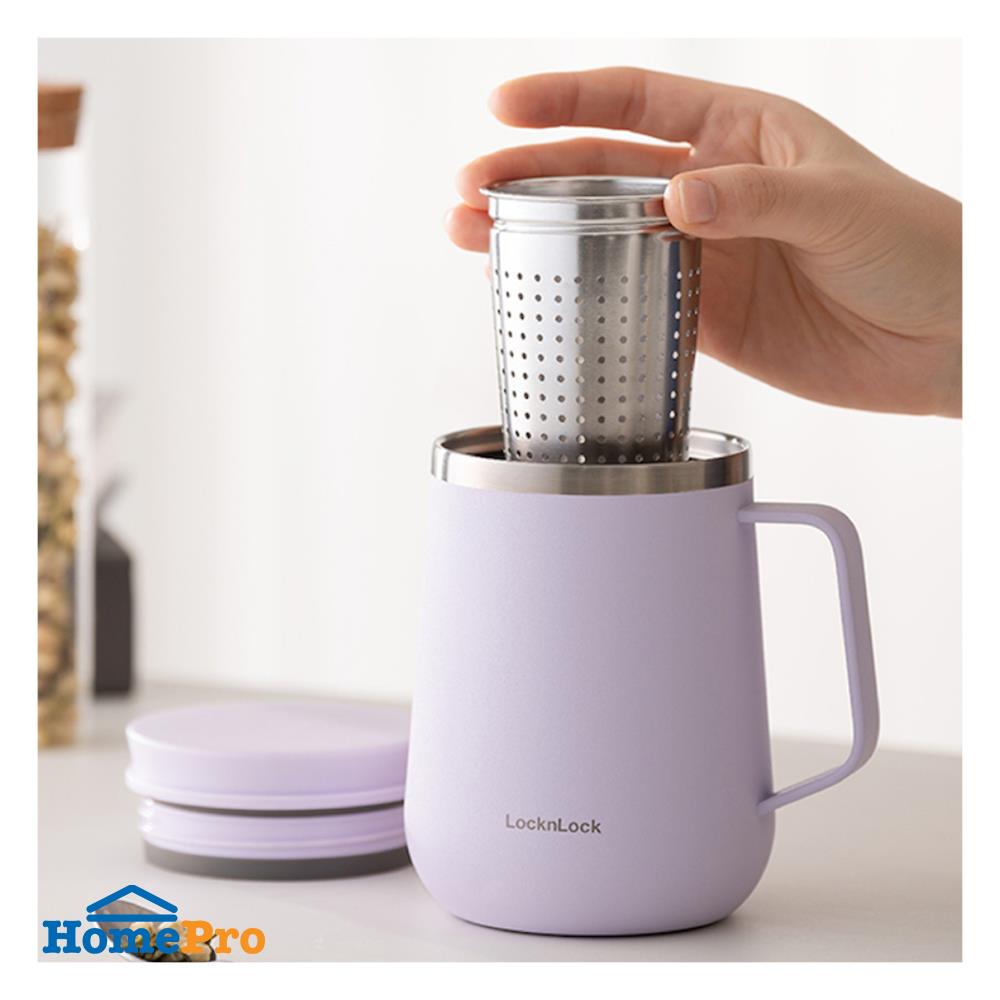 แก้วน้ำสเตนเลส LOCKNLOCK METRO TEA 0.4 ลิตร สีม่วง