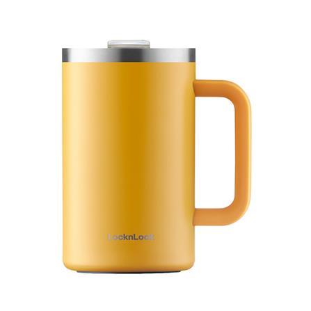 แก้วน้ำสุญญากาศ LOCKNLOCK FLAT TABLE MUG 0.73 ลิตร สีเหลือง_0