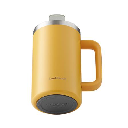 แก้วน้ำสุญญากาศ LOCKNLOCK FLAT TABLE MUG 0.73 ลิตร สีเหลือง_2