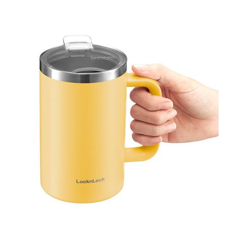 แก้วน้ำสุญญากาศ LOCKNLOCK FLAT TABLE MUG 0.73 ลิตร สีเหลือง_3