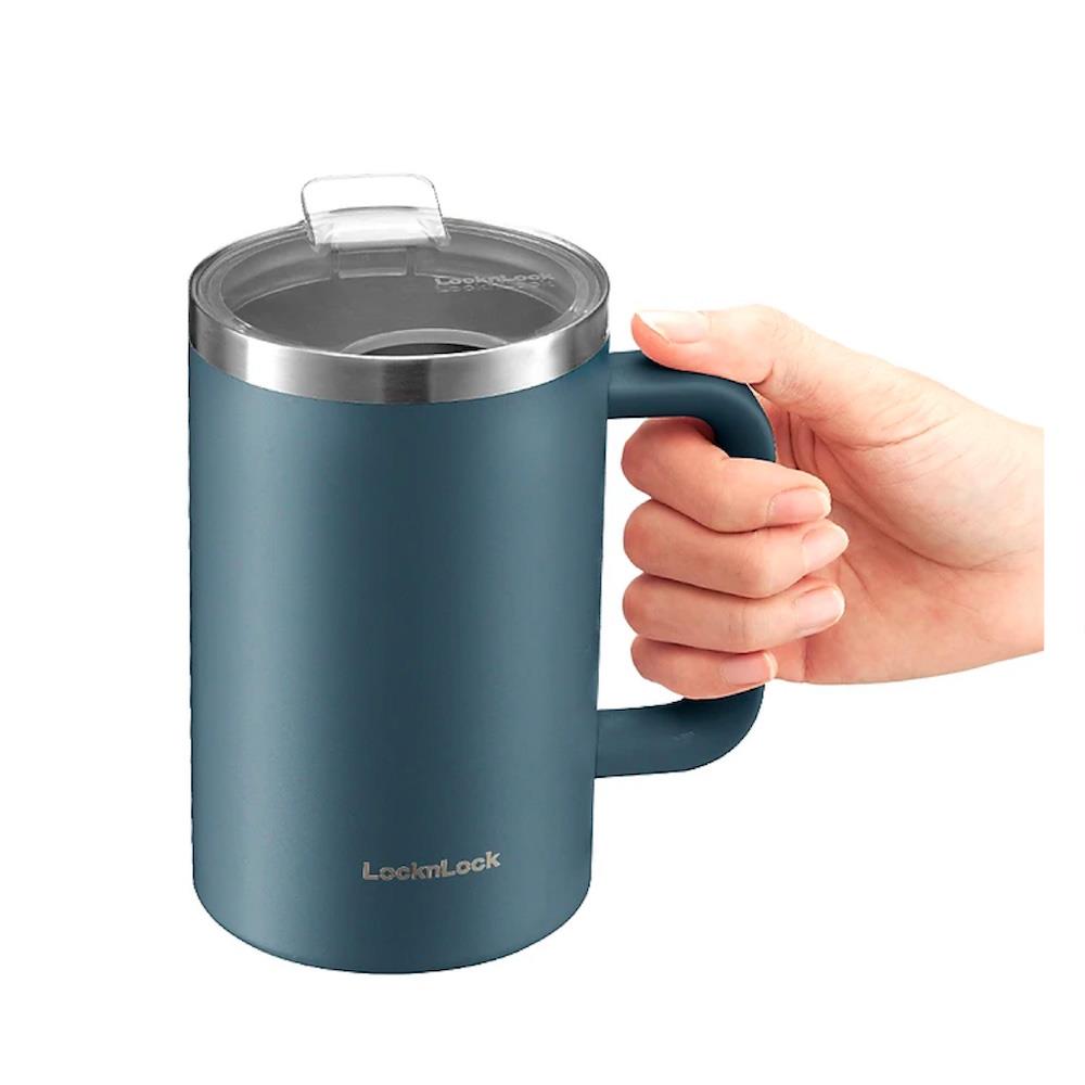 แก้วน้ำสุญญากาศ LOCKNLOCK FLAT TABLE MUG 0.73 ลิตร สีเขียว