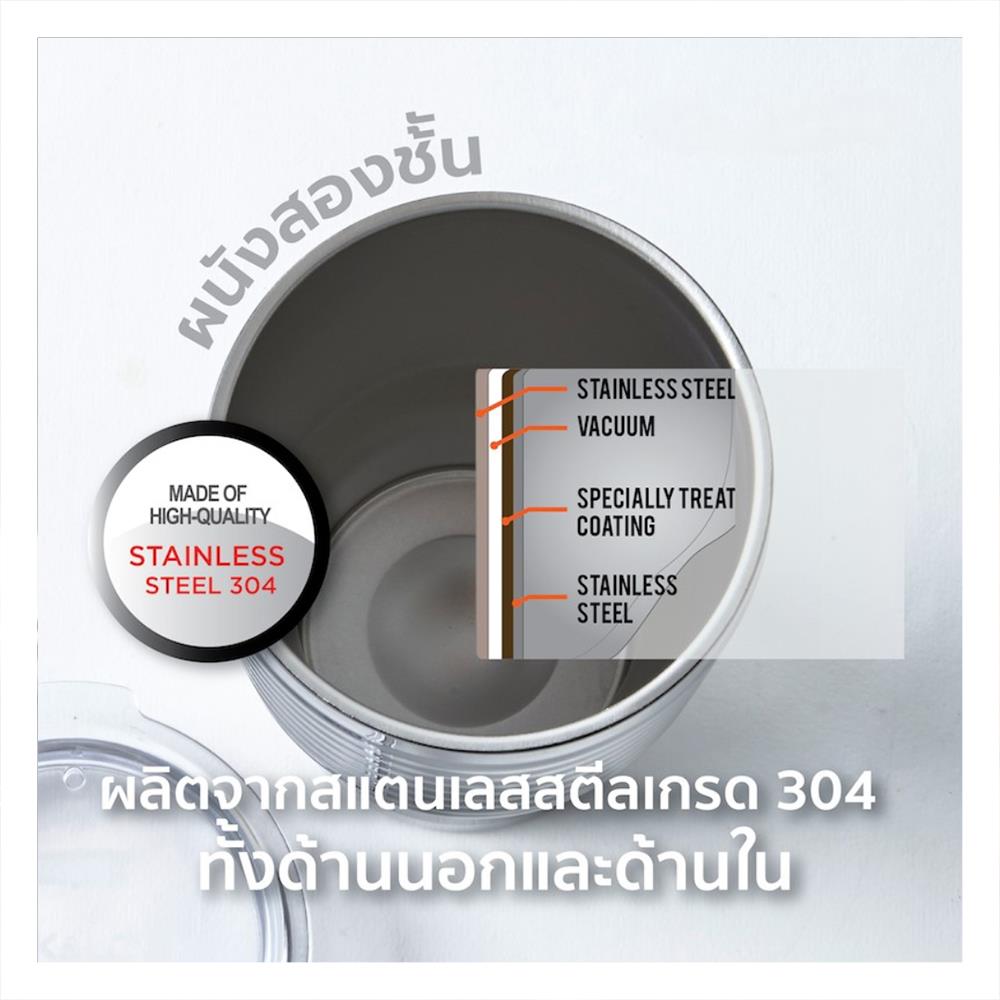 แก้วน้ำสุญญากาศ LOCKNLOCK 470 มล. สีเงิน