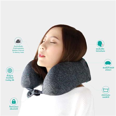 หมอนรองคอ BEWELL NECK PILLOW-TP001-BK 8X10 นิ้ว สีดำ_2