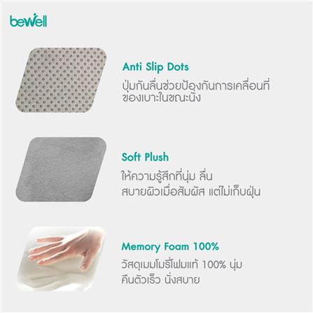 เบาะรองนั่ง BEWELL HT002-BL 18X14 นิ้ว สีน้ำเงิน_6