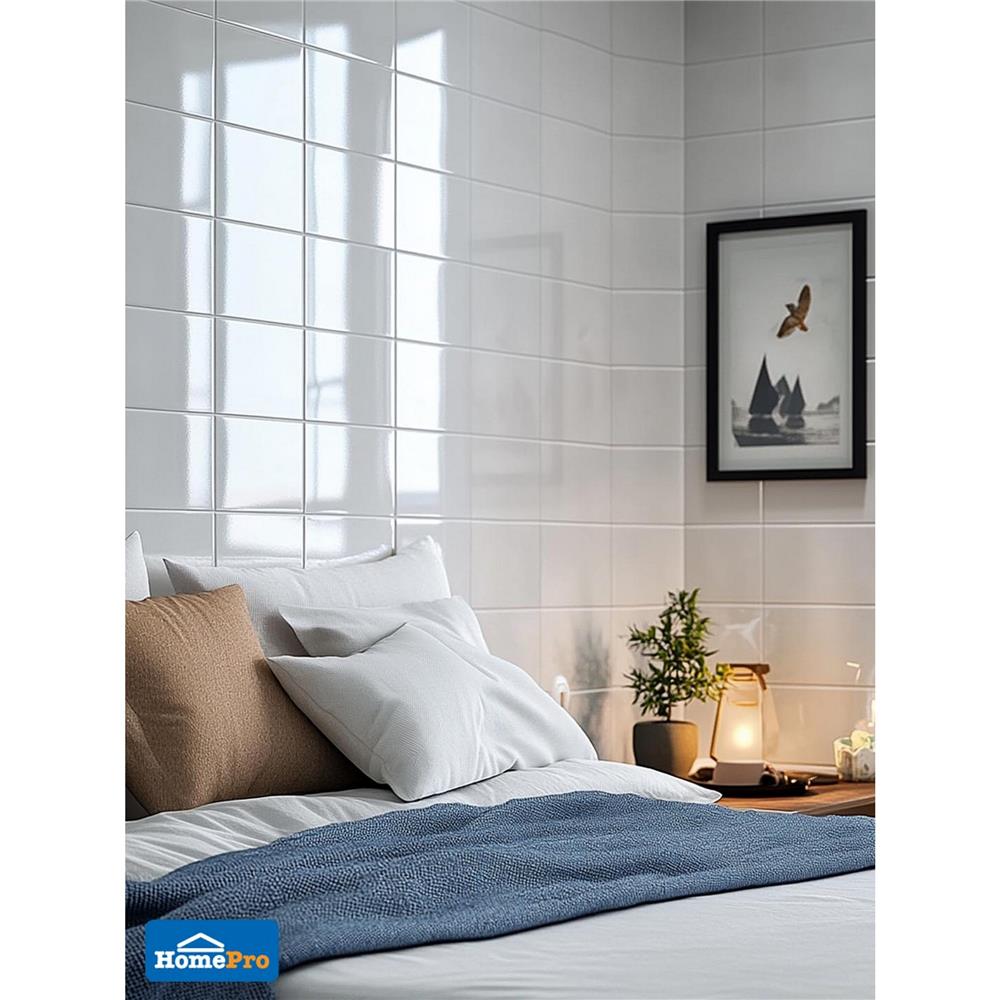 กระเบื้องผนัง 8x12 นิ้ว COTTO ลูน่า กลอส ไวท์ PM 1 ตร.ม.