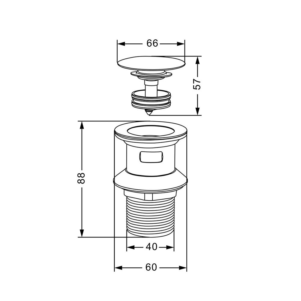 สะดืออ่างล้างหน้าแบบกด RASLAND RA K111-STN-BASIN