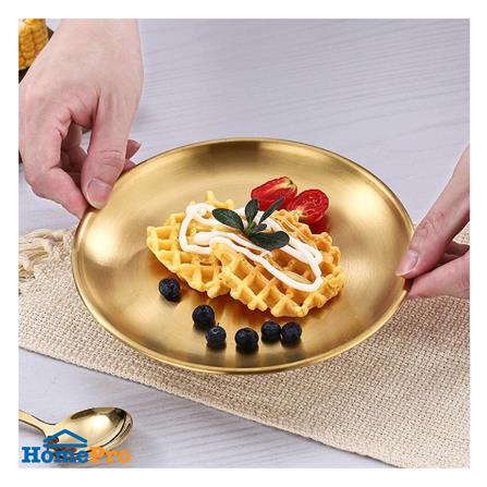 จานสเตนเลสตื้น 8 นิ้ว FOFO KOREA สีทอง_2