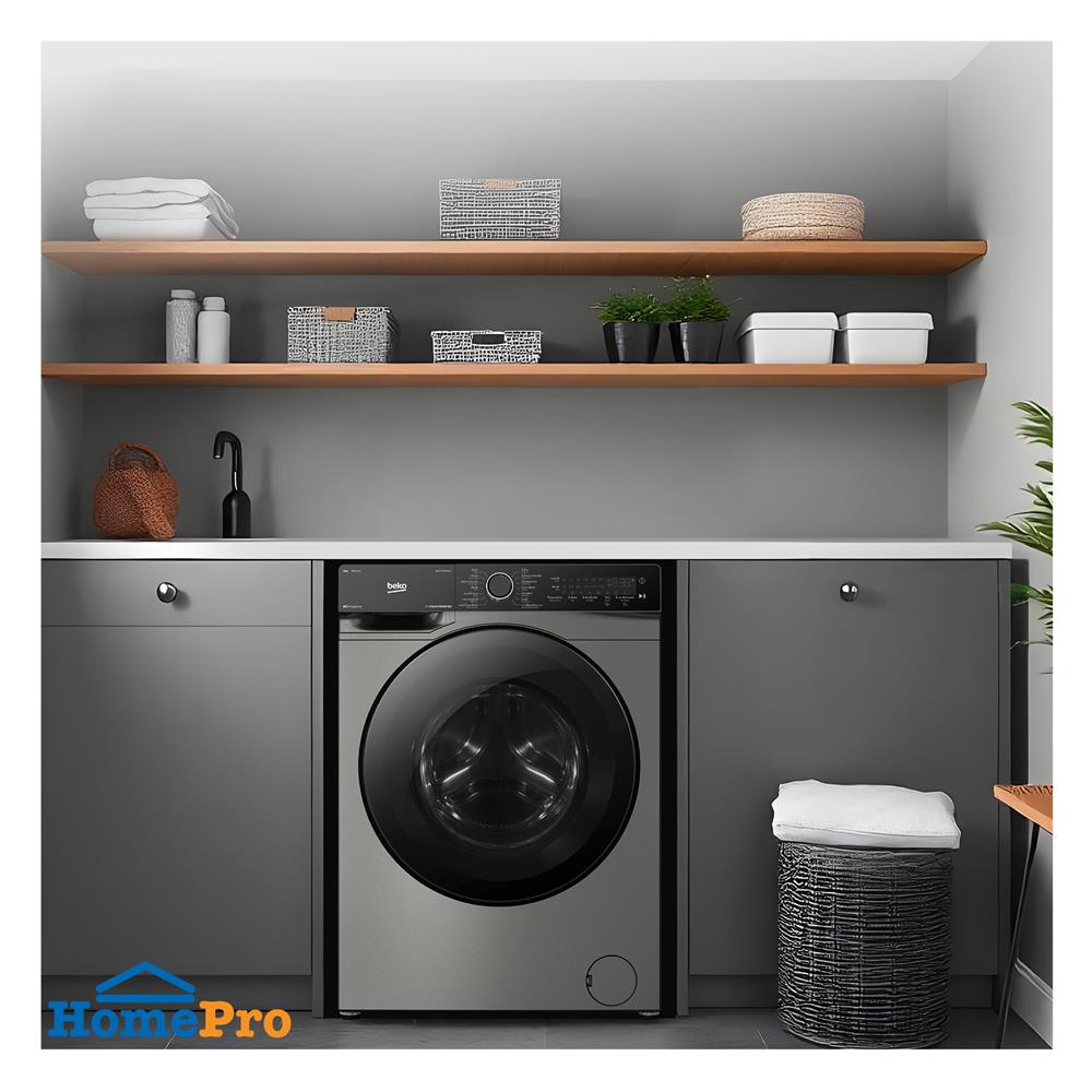 เครื่องซักผ้าฝาหน้า BEKO WCV10759XMST 10 กก. 1400RPM อินเวอร์เตอร์ สีเทาเข้ม