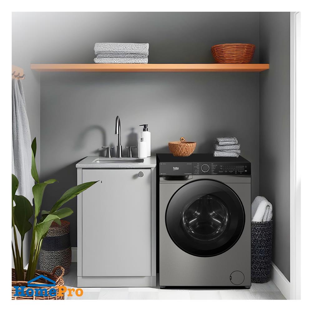 เครื่องซักผ้าฝาหน้า BEKO WCV10759XMST 10 กก. 1400RPM อินเวอร์เตอร์ สีเทาเข้ม
