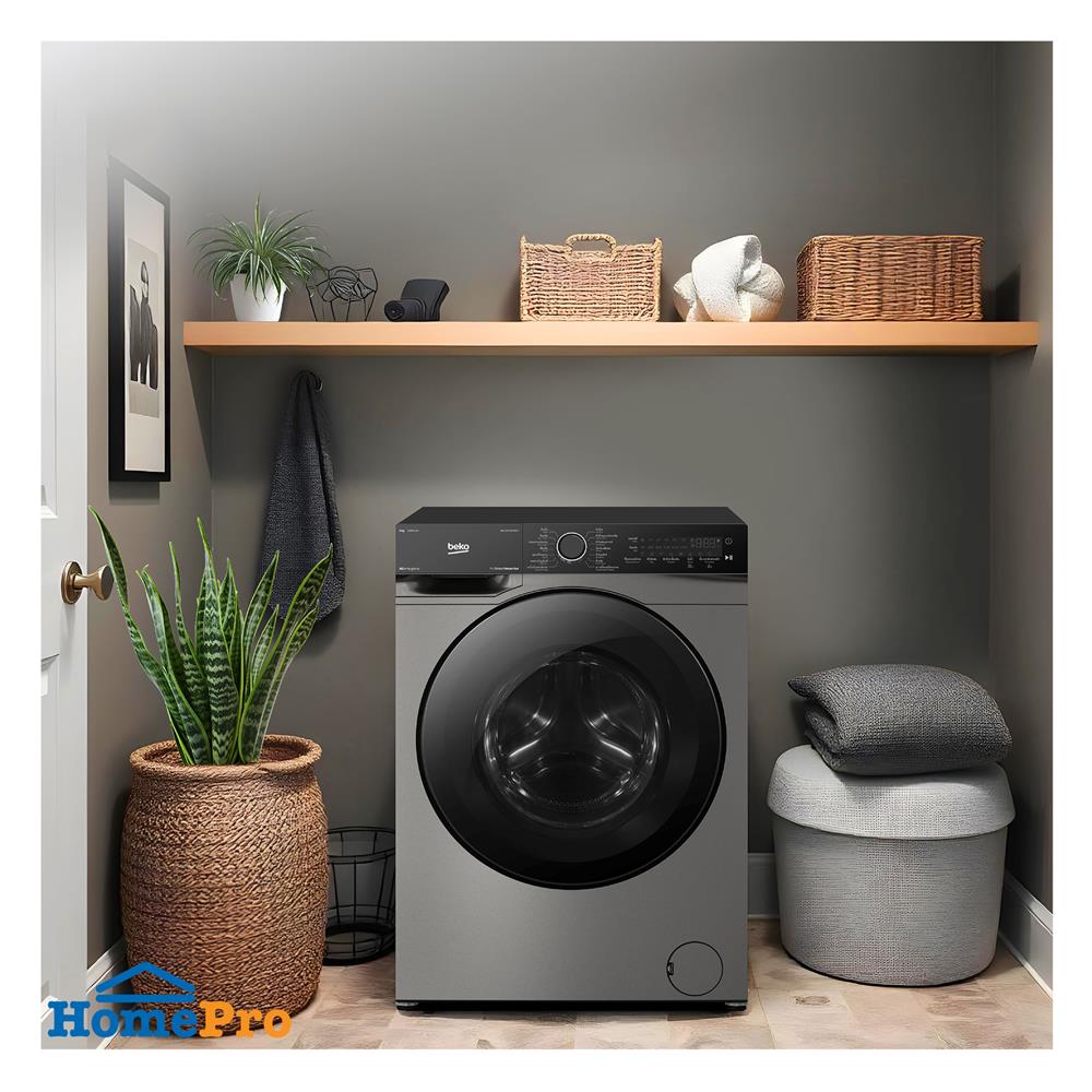 เครื่องซักผ้าฝาหน้า BEKO WCV10759XMST 10 กก. 1400RPM อินเวอร์เตอร์ สีเทาเข้ม