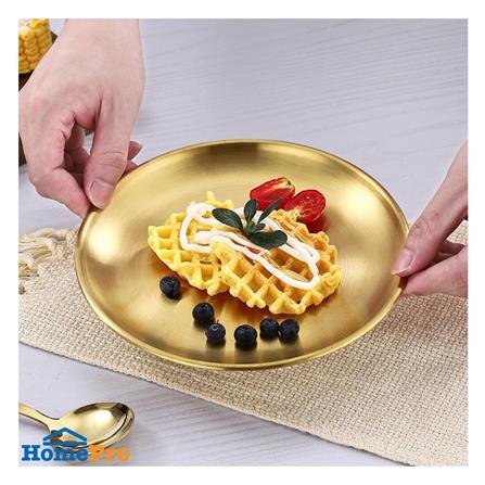 จานสเตนเลสตื้น 6.5 นิ้ว FOFO KOREA สีทอง_2