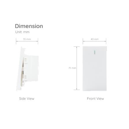 สวิตซ์ 1 ทาง 1 ช่อง SIZE S SIMON 52S-011S-WH สีขาว_2