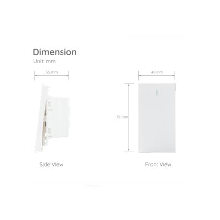 สวิตซ์ 2 ทาง 1 ช่อง SIZE S SIMON 52S-012S-WH สีขาว_2