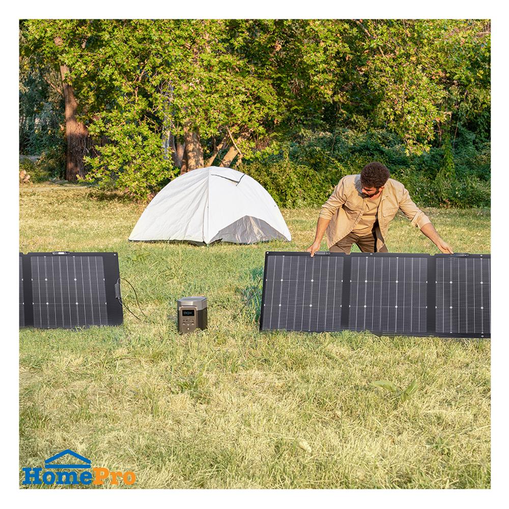 แผงโซลาร์เซลล์ แบบพกพา ECOFLOW 220 วัตต์ สีดำ