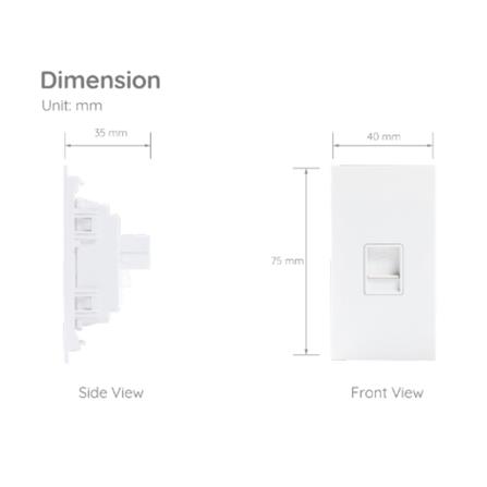 เต้ารับโทรศัพท์ SIZE S SIMON SIM52S-17S-WH สีขาว_2
