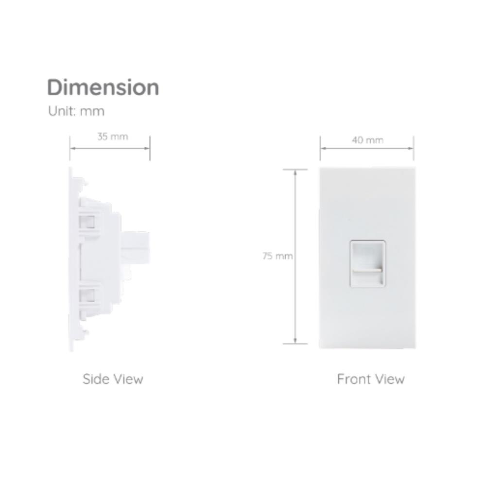 เต้ารับคอมพิวเตอร์ CAT6 SIMON 52S-18S-WH สีขาว