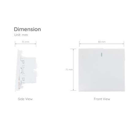 สวิตซ์ 1 ทาง 1 ช่อง SIZE L SIMON 52S-011L-WH สีขาว_2