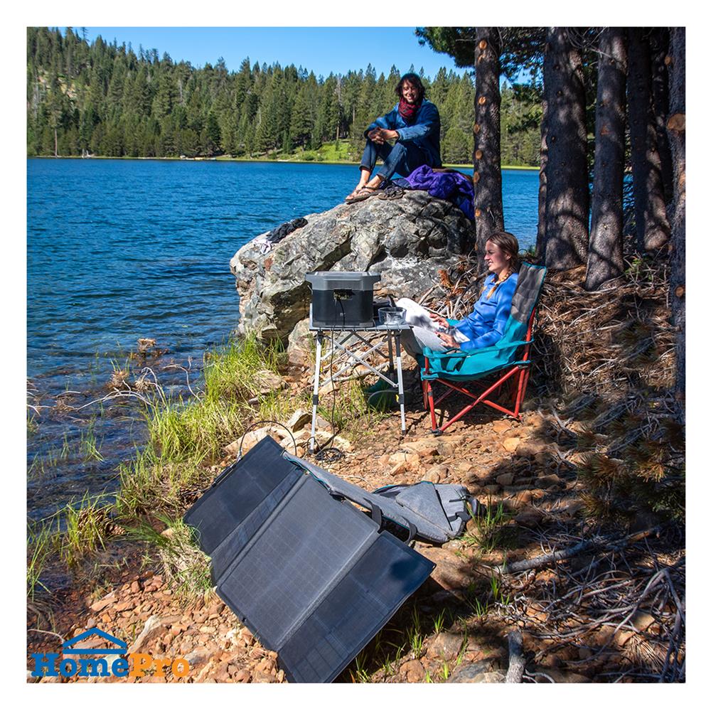 แผงโซลาร์เซลล์ แบบพกพา ECOFLOW 110 วัตต์ สีดำ