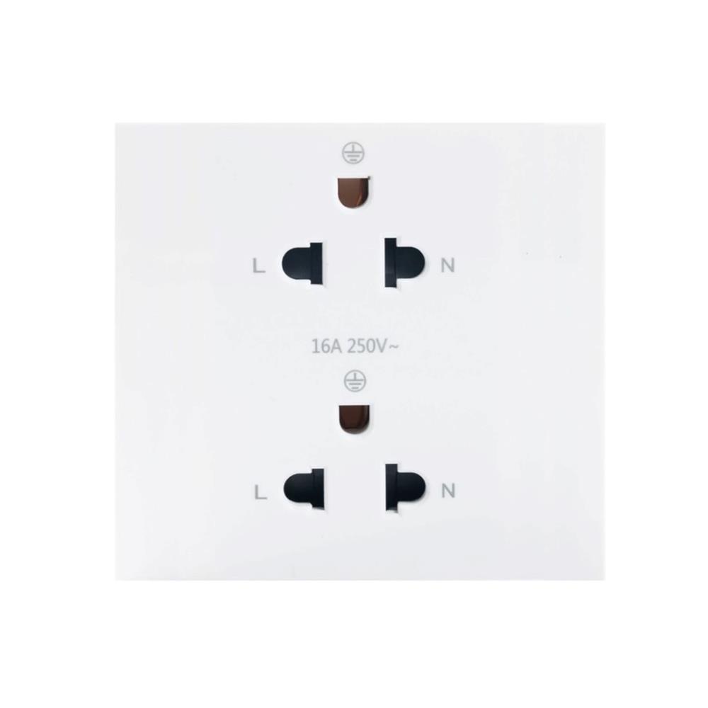 เต้ารับคู่ 3 ขา 2 ช่อง SIMON SIM52S-102L-WH สีขาว