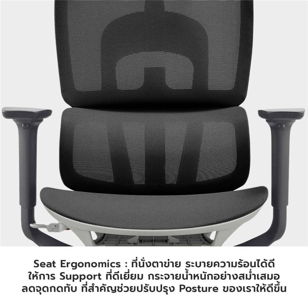 เก้าอี้สำนักงาน BWELL AGNES A98-QWHS สีขาว/เทา