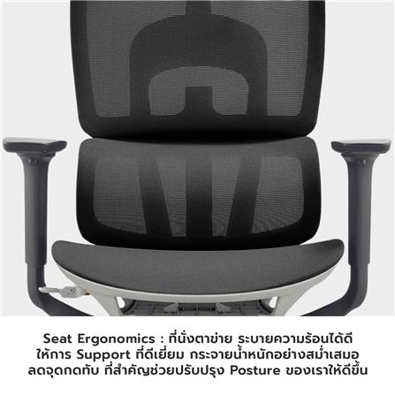 เก้าอี้สำนักงาน BWELL AGNES A98-QWHS สีขาว/เทา_5