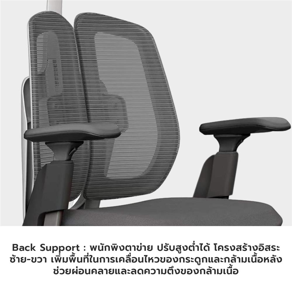 เก้าอี้สำนักงาน BWELL ASTRID A92W สีขาว/เทา