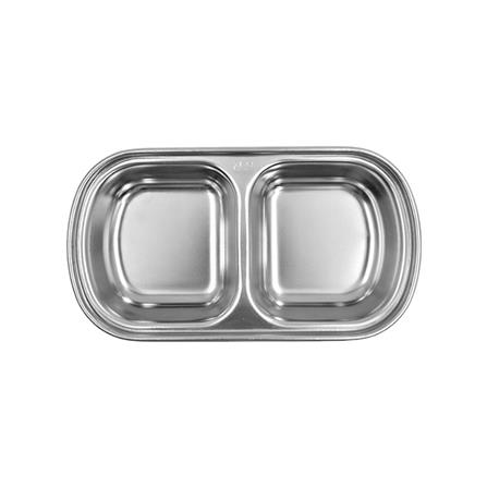 ถ้วยน้ำจิ้มเหลี่ยมสเตนเลส 2 ช่อง FOFO KOREA สีเงิน_1