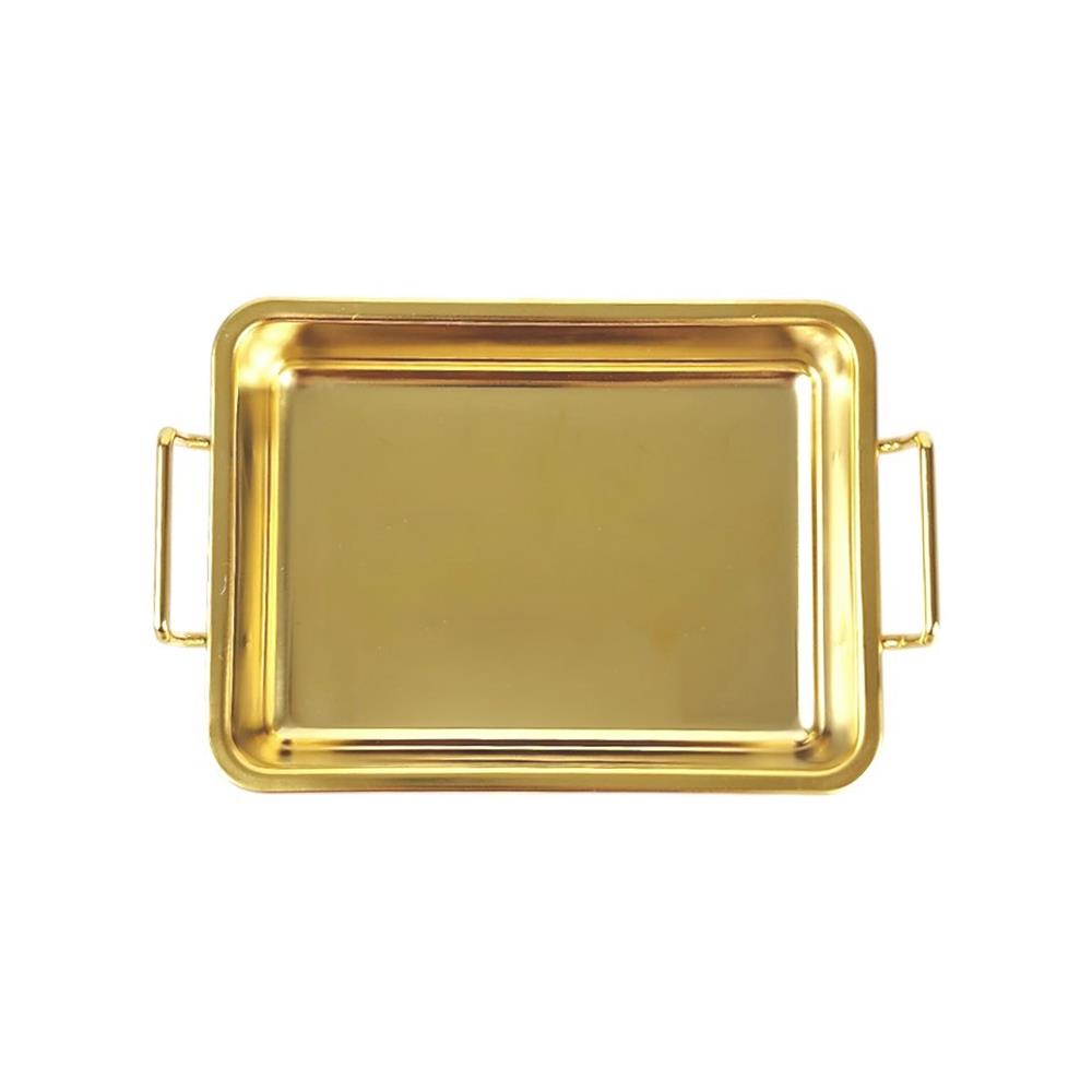 ชามเหลี่ยมสเตนเลส 2 หู 4X6 นิ้ว FOFO KOREA สีทอง