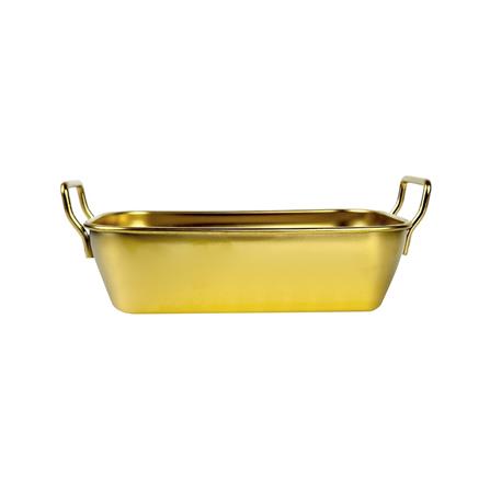 ชามเหลี่ยมสเตนเลส 2 หู 4X6 นิ้ว FOFO KOREA สีทอง_0