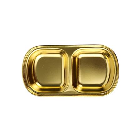 ถ้วยน้ำจิ้มเหลี่ยมสเตนเลส 2 ช่อง FOFO KOREA สีทอง_1