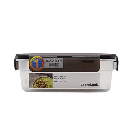 กล่องอาหารเหลี่ยม LOCKNLOCK WAVE CONTAINER 0.96 ลิตร สีเทา_1